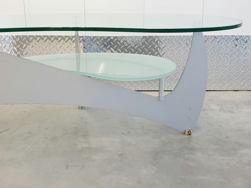 Vintage Mid-Century Modern Biomorphic Glass Kidney Coffee Table - image 12 of 16