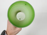 Vintage Murano Style Green Spiraling Mezza Filigrana Frosted Glass Trumpet Vase - thumbnail 8 of 9