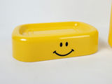 Vintage Yellow Plastic Smiley Face 3 Piece Bathroom Accessory Vanity Set - thumbnail 5 of 7