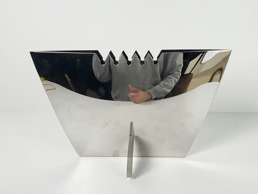 Vintage 1995 Leo Aerts Ziggy Vase Alinea Design Objects Stainless Steel - image 9 of 12