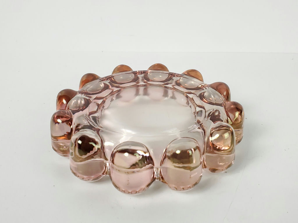 Vintage Pink Boopie Bubble Glass Ashtray Trinket Dish Nova Pattern - image 5 of 8