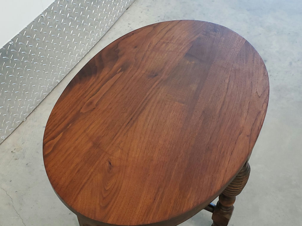 Vintage Antique Style Wooden Oval Side Table with Spindle Legs - image 5 of 13