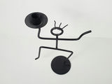 Vintage Memphis Postmodern Black Metal Stick Figure Taper Candle Holder - thumbnail 4 of 7