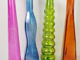 Vintage Mid-Century Colorful Geometric Glass Bud Vases - Set of 4 - thumbnail 4 of 8