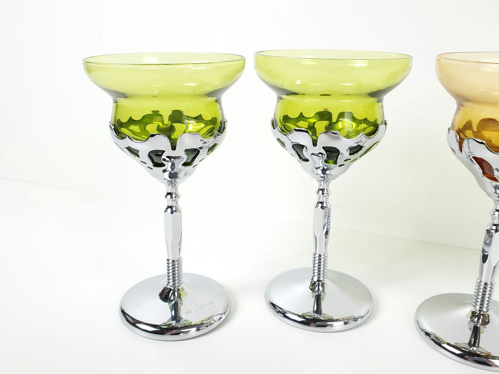 Vintage Farber Brothers Krome Kraft Coupe Cocktail Glasses - Set of 4 - image 3 of 8