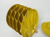 Vintage Japanese Chartreuse Yellow Melamine Compartment Fondue Plates - Set of 6 - thumbnail 3 of 7