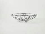 Vintage Mid-Century Atomic Chrome Wire Mesh Fruit Basket Bowl - thumbnail 1 of 9