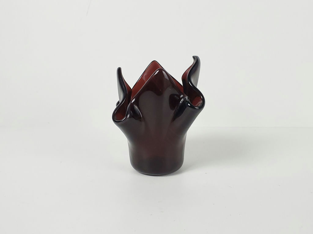 Vintage Hand Blown Art Glass Handkerchief Votive Candle Holder - image 2 of 6
