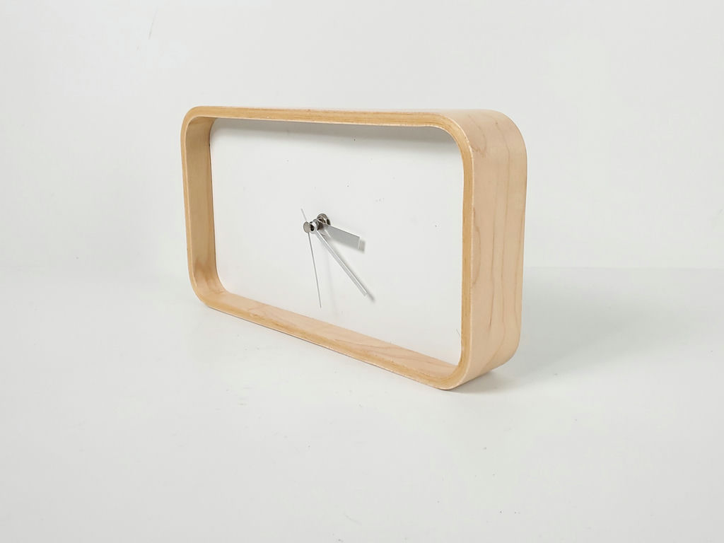 Modern Minimalist Rectangular Bentwood Desk Clock Scandinavian Style - image 4 of 9