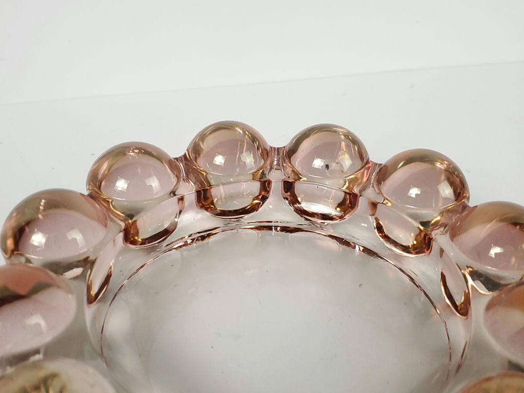 Vintage Pink Boopie Bubble Glass Ashtray Trinket Dish Nova Pattern - image 4 of 8