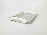 Vintage Mori Italian Stainless Steel Serving Tray with White Handles - thumbnail 1 of 10