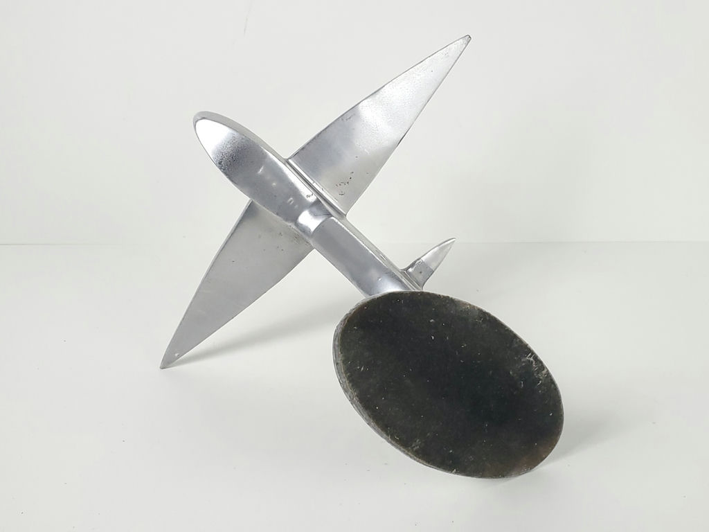 Vintage Art Deco Cast Aluminum Clipper Airplane Desktop Model Sculpture - image 8 of 10