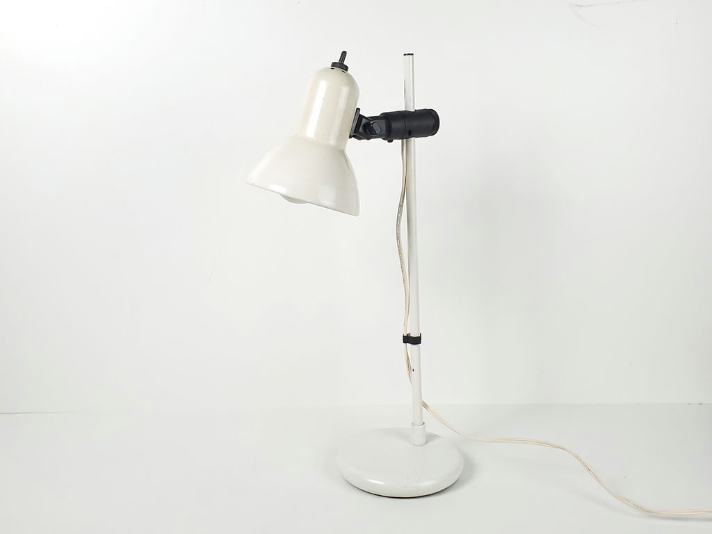 Vintage Industrial Adjustable White Metal Counterbalance Task Desk Lamp - image 2 of 9