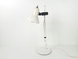 Vintage Industrial Adjustable White Metal Counterbalance Task Desk Lamp - thumbnail 2 of 9