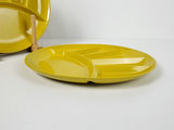 Vintage Japanese Chartreuse Yellow Melamine Compartment Fondue Plates - Set of 6 - thumbnail 6 of 7