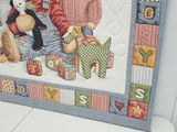 Vintage Teddy Bear Nursery Toy Box Quilt Stretched Frame Wall Art - thumbnail 6 of 13