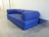 Vintage 1980s IKEA Grinda Blue Quilted Convertible Sofa Bed - thumbnail 3 of 18