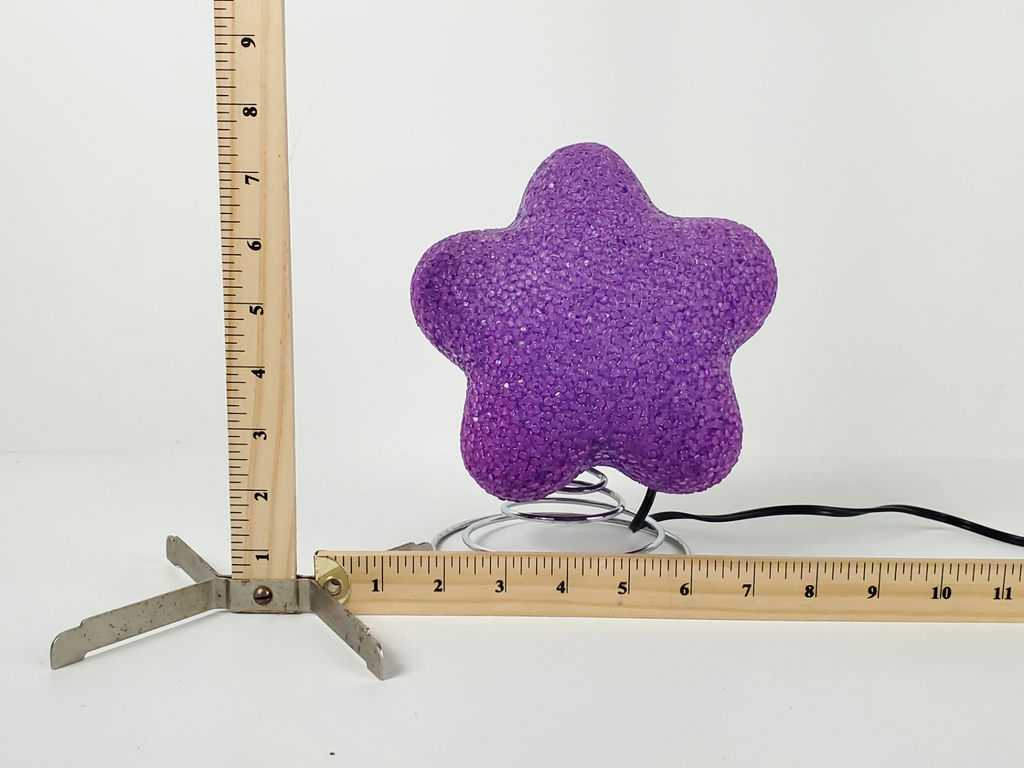 Vintage 90s Y2K Purple Melted Plastic Popcorn Star Accent Lamp Spring Base - image 7 of 8
