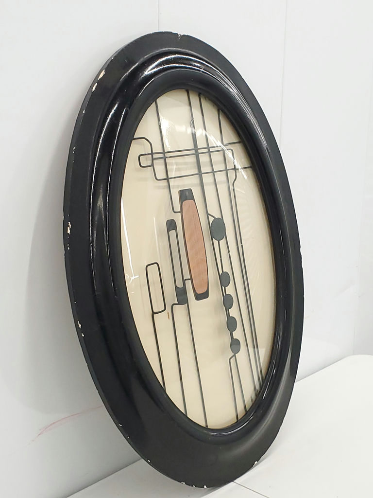 Vintage Mid Century Modern Abstract Metal Wire Bubble Convex Glass Oval Wall Art - image 2 of 11