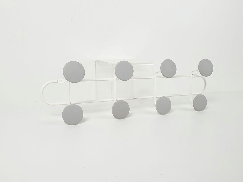 Umbra Yook Modern White Metal Wall Over The Door 8 Peg Coat Rack Organizer - image 1 of 6