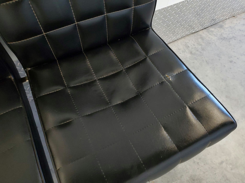 Vintage Mid-Century Modern Tufted 3-Seat Chrome Bench Sofa - image 11 of 16