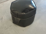 Vintage Mid-Century Hexagonal Black Vinyl Ottoman Footstool - thumbnail 7 of 9