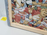 Vintage Teddy Bear Nursery Toy Box Quilt Stretched Frame Wall Art - thumbnail 12 of 13