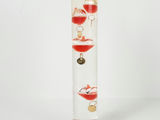 Vintage Glass Galileo Kiss Thermometer 5 Red Floating Hearts Weather Station - thumbnail 3 of 7
