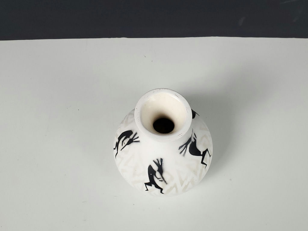 Vintage Cedar Mesa Pottery Navajo Kokopelli Bud Vase Signed J Benally - image 3 of 7