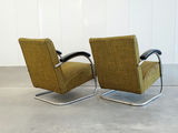 Pair of Vintage Mid-Century Bauhaus Tubular Chrome Lounge Chairs - Pair A - thumbnail 4 of 12