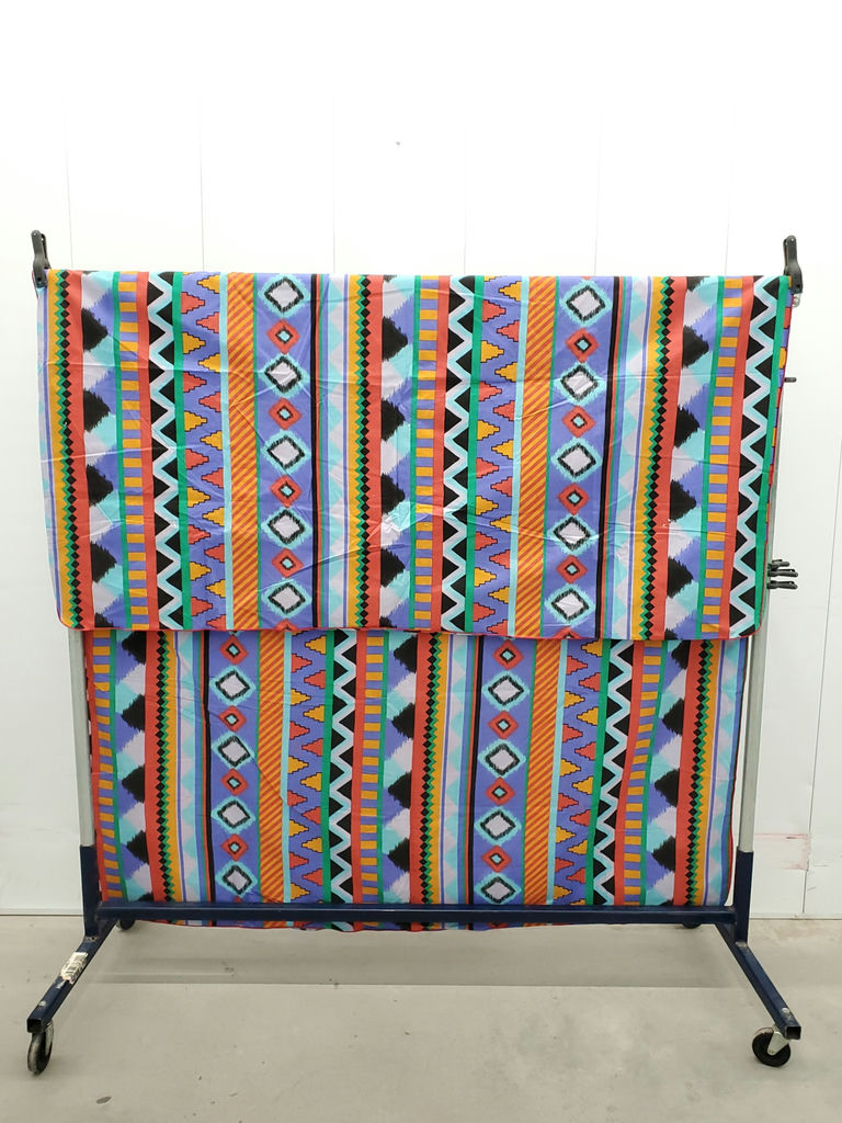 Vintage Southwestern Geometric Aztec Print Cotton Tablecloth Fabric Panel - image 2 of 8