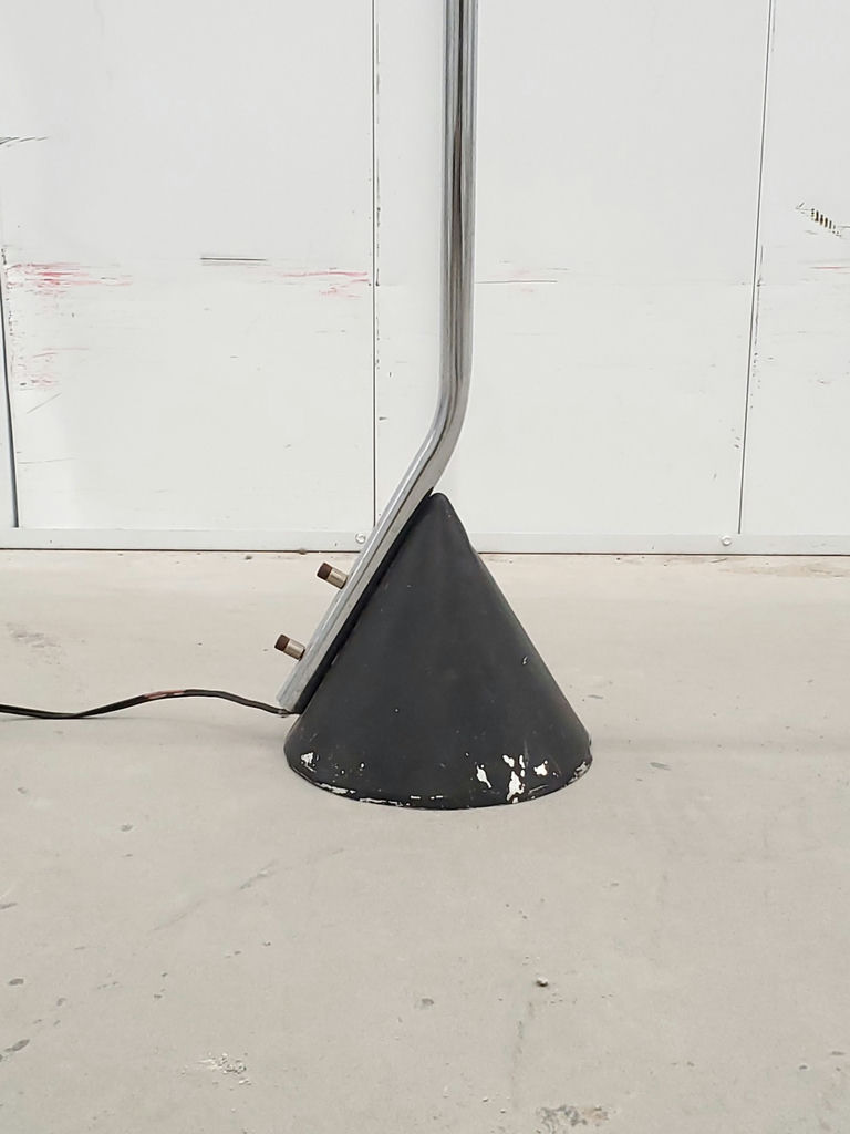 Vintage Robert Sonneman Matte Black Metal Cone Torchiere Floor Lamp - image 2 of 12