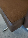 Vintage Mid-Century Brown Faux Leather Swivel Armchair - thumbnail 10 of 11