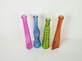 Vintage Mid-Century Colorful Geometric Glass Bud Vases - Set of 4 - thumbnail 2 of 8