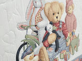 Vintage Teddy Bear Nursery Toy Box Quilt Stretched Frame Wall Art - thumbnail 2 of 13
