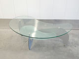 Vintage Mid-Century Modern Biomorphic Glass Kidney Coffee Table - thumbnail 2 of 16