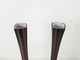 Vintage Amethyst Eiffel Tower Glass Vases - Pair - thumbnail 2 of 10