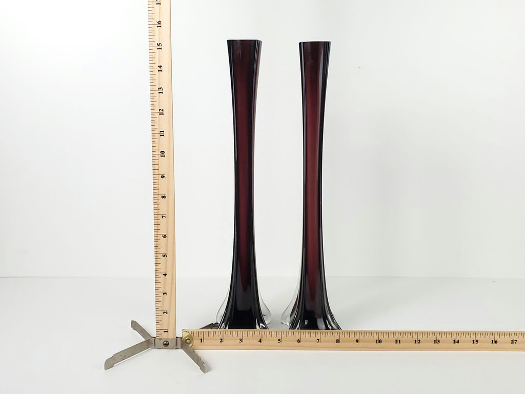 Vintage Amethyst Eiffel Tower Glass Vases - Pair - image 10 of 10