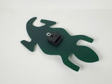 Modernist Green Metal Lizard Figural Wall Clock Abstract Gecko Decor - thumbnail 5 of 7