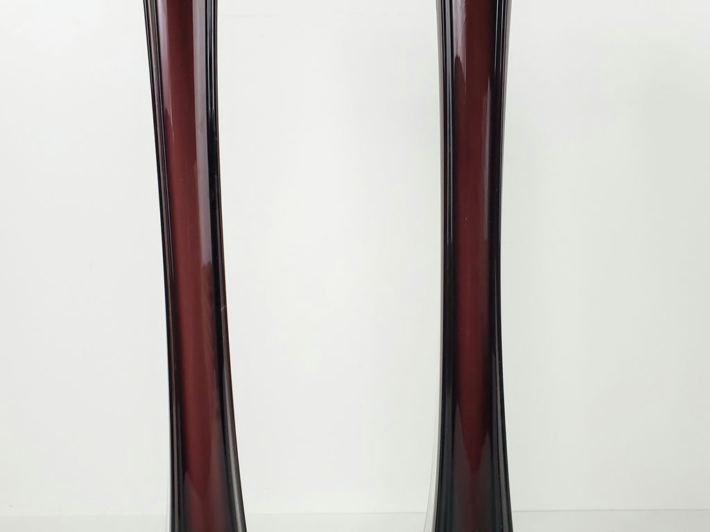 Vintage Amethyst Eiffel Tower Glass Vases - Pair - image 3 of 10
