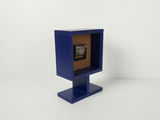 Vintage Memphis Postmodern Blue Wooden Pedestal Desk Clock SKP Japan Quartz - thumbnail 4 of 10