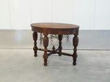 Vintage Antique Style Wooden Oval Side Table with Spindle Legs - thumbnail 1 of 13