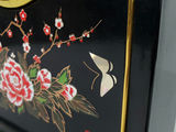 Vintage Charmant Japanese Black Lacquer Floral Mantel Clock - thumbnail 4 of 12