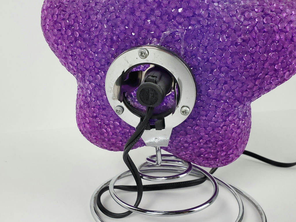 Vintage 90s Y2K Purple Melted Plastic Popcorn Star Accent Lamp Spring Base - image 4 of 8