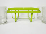Vintage Mid-Century Lime Green Wire Metal Drinking Glass Carrier Caddy Set - Pair - thumbnail 9 of 9