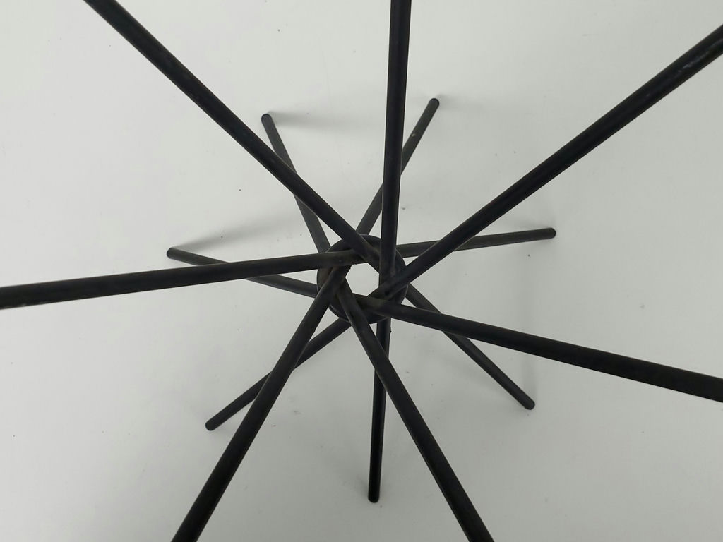 Industrial 6 Armed Black Steel Starburst Candelabra Candle Holder - image 4 of 9