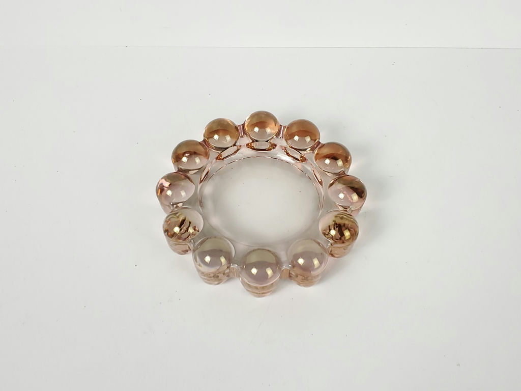 Vintage Pink Boopie Bubble Glass Ashtray Trinket Dish Nova Pattern - image 2 of 8