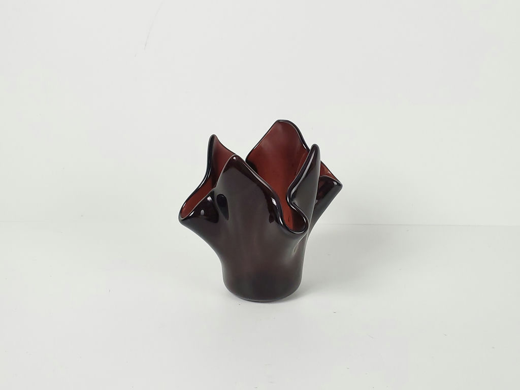Vintage Hand Blown Art Glass Handkerchief Votive Candle Holder - image 1 of 6
