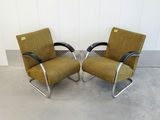 Pair of Vintage Mid-Century Bauhaus Tubular Chrome Lounge Chairs - Pair A - thumbnail 2 of 12