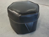 Vintage Mid-Century Hexagonal Black Vinyl Ottoman Footstool - thumbnail 6 of 9